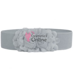 Centura eleganta din elastic cu floare BLT060MM Gri - HandMade 